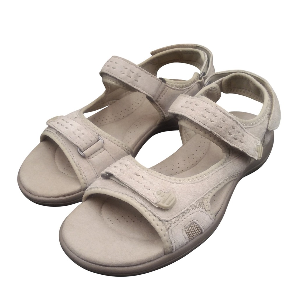 Clarks Women's Light Beige Adjustable Comfort Sandals